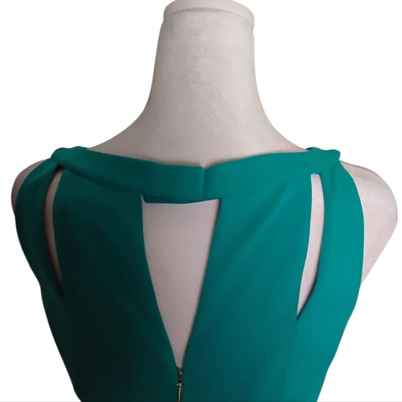 Rachel Roy Women's 6 Green Sleeveless Cutout Dressy Stretchy Shealth Midi Dress - Picture 3 of 6